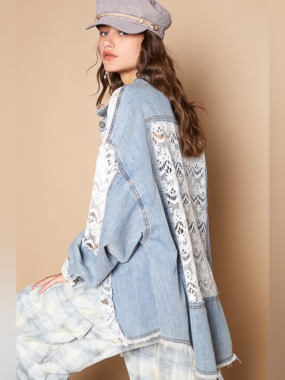 POL “ Salt Air Lace Shacket “ | Denim - Picture 2 of 8